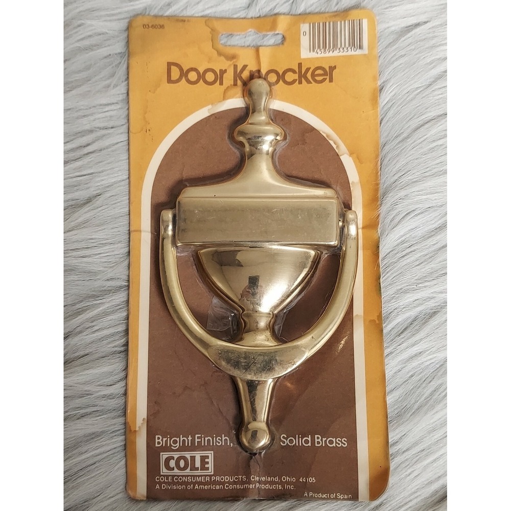 Cole Solid Brass Bright Finish‎ Door Knocker  NEW
